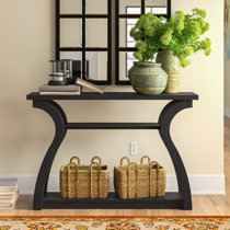 Espresso on sale sofa table